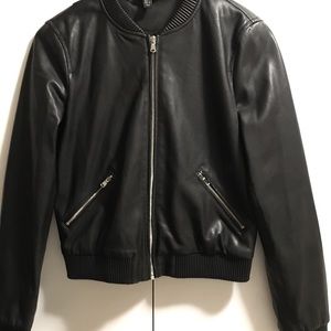 Zara Faux Leather Bomber Jacket